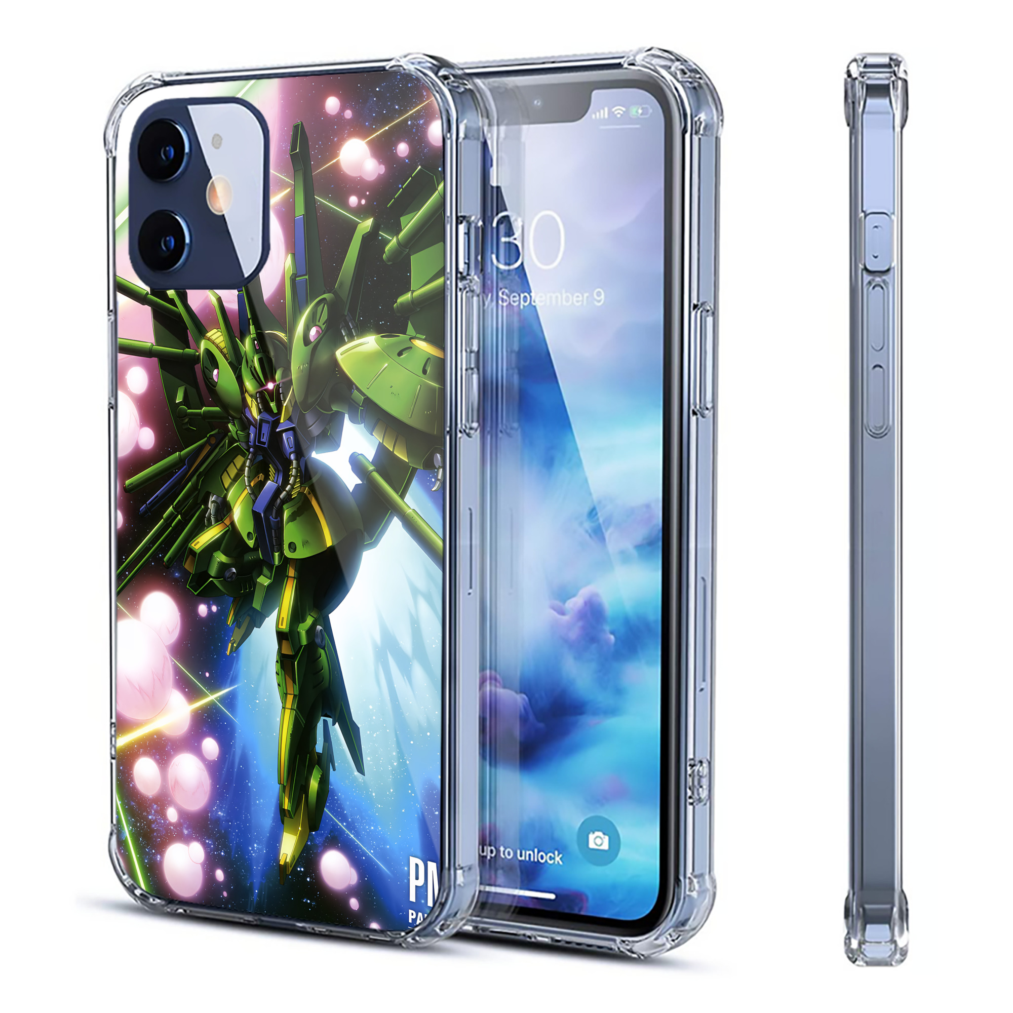 （画像用） 機動戦士ガンダム Mobile Suit Gundam 【iPhone 12シリーズ対応】透明スマホケース（クリアソフトケース）